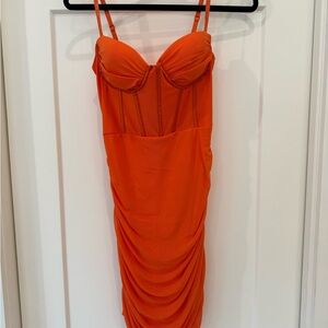Brand new, never worn orange corset dress